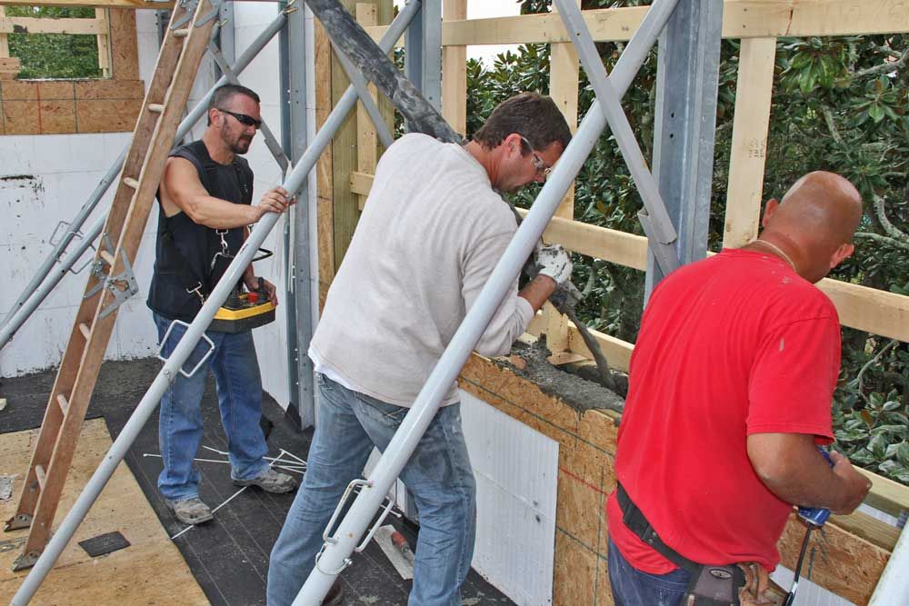 pouring concrete in ICF walls