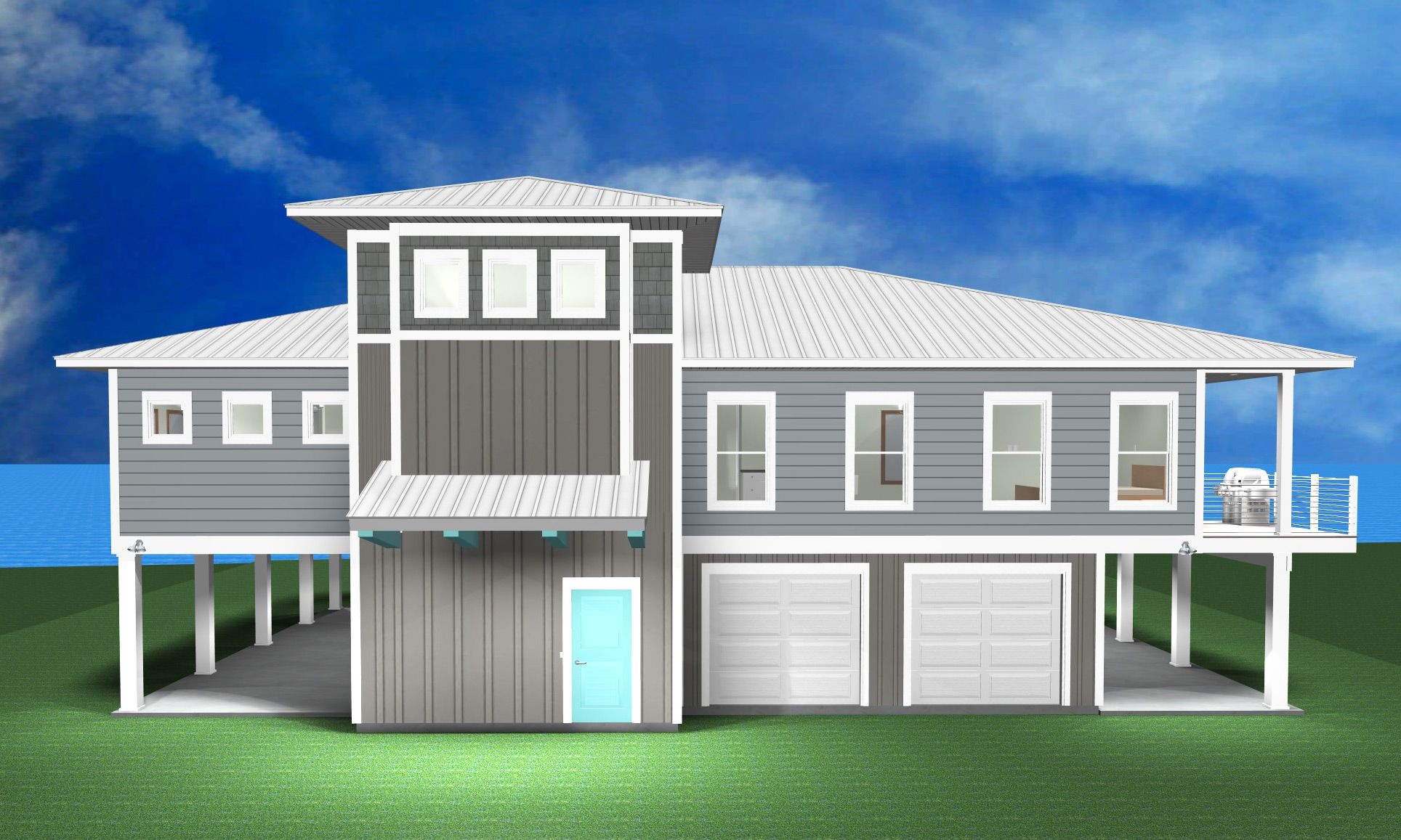 Cyr modern coastal piling home in Navarre