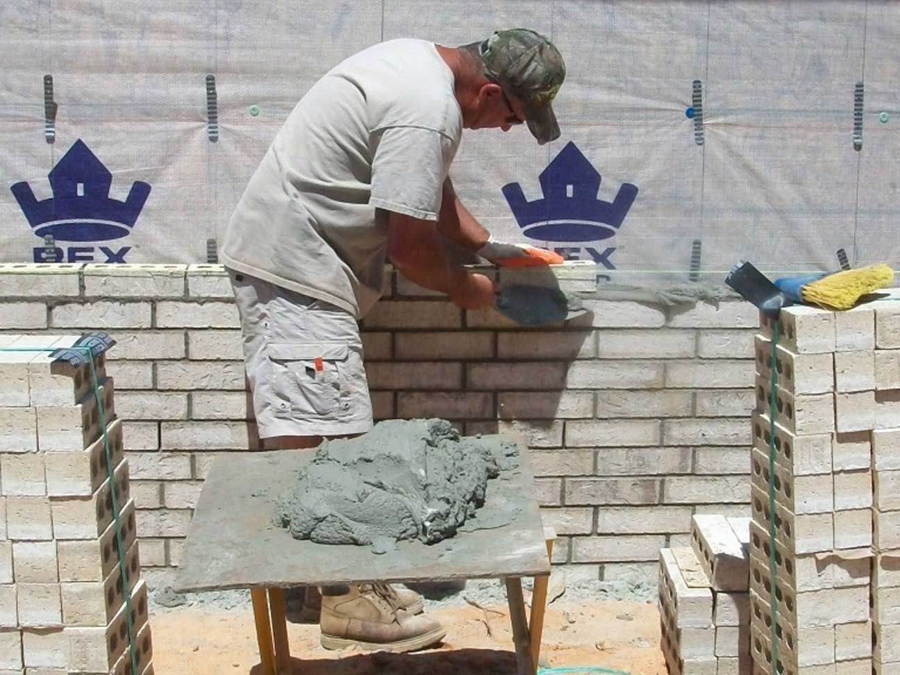 laying brick