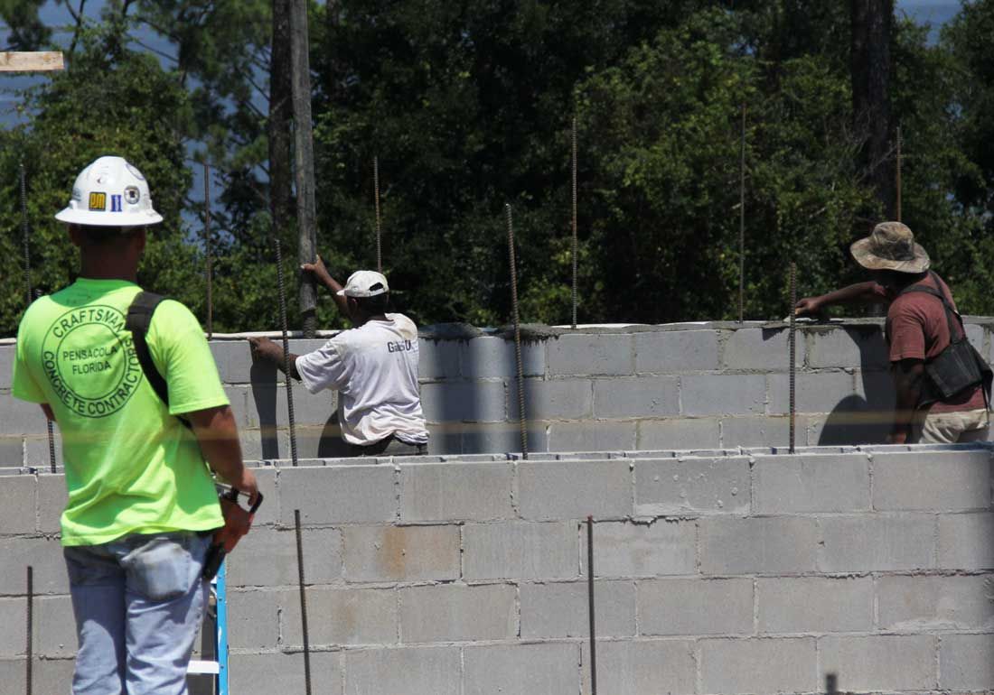 pumping concrete for Acorn Construction in Pensacola