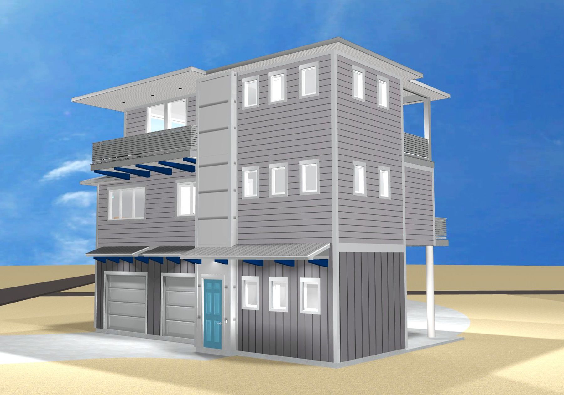 Neff modern coastal piling home on Navarre Beach