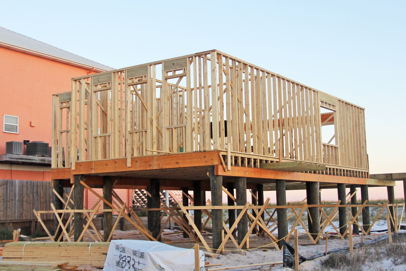 Smith coastal transitional style piling home on Navarre Beach