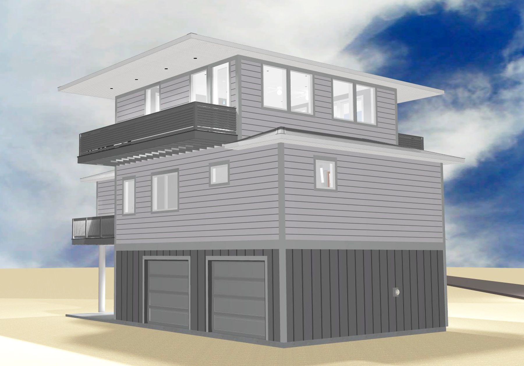 Neff modern coastal piling home on Navarre Beach