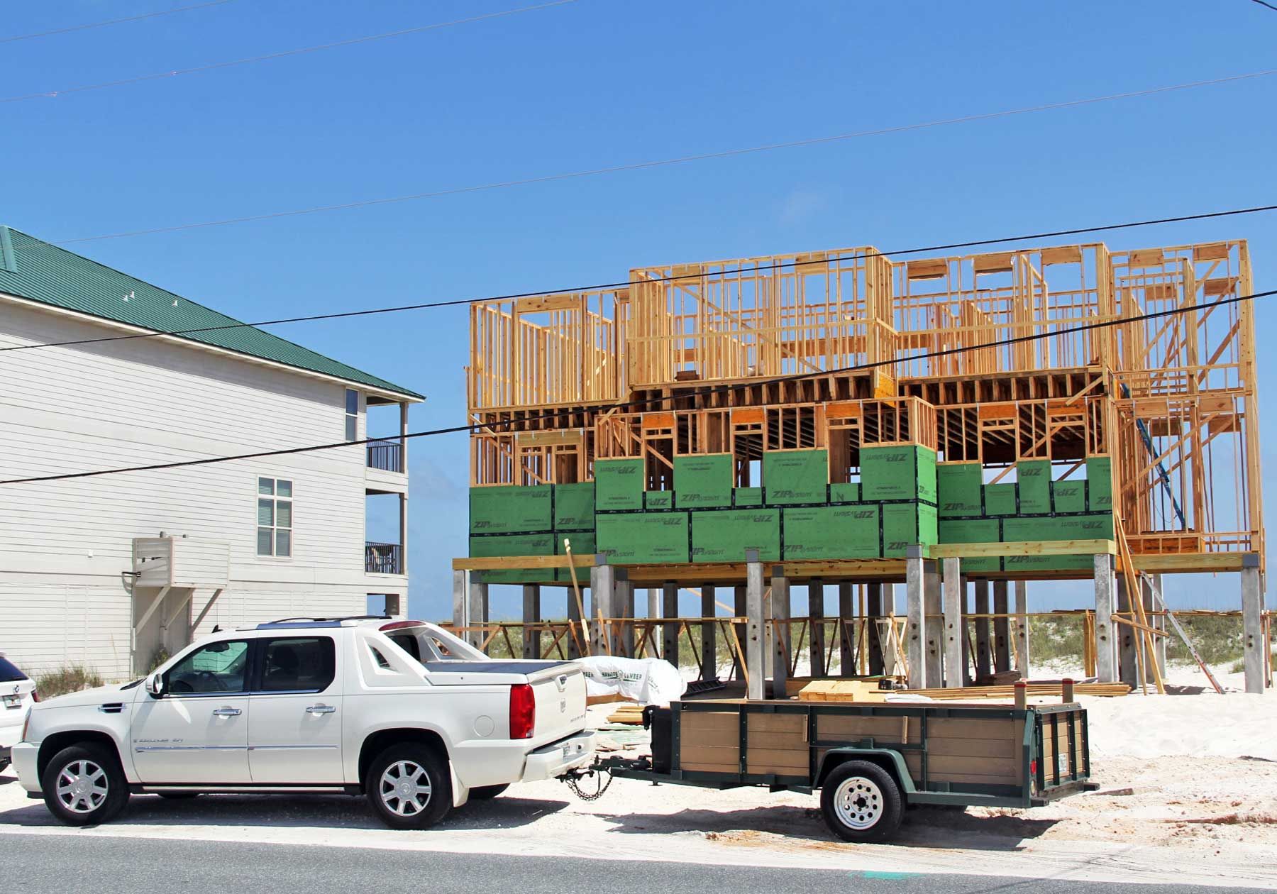 Antinnes concrete piling home on Navarre Beach by Acorn Fine Homes