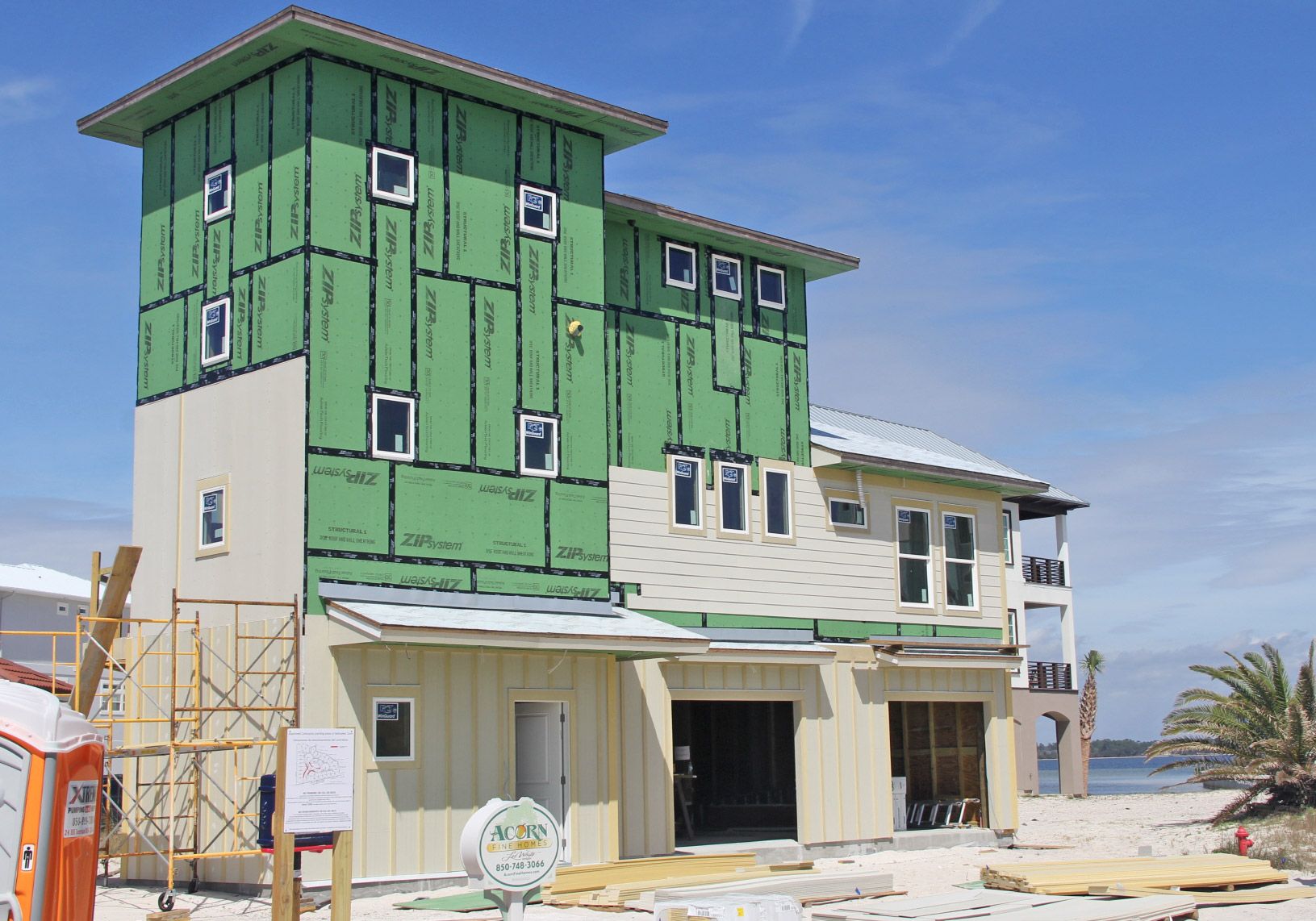 Antinnes concrete piling home on Navarre Beach by Acorn Fine Homes