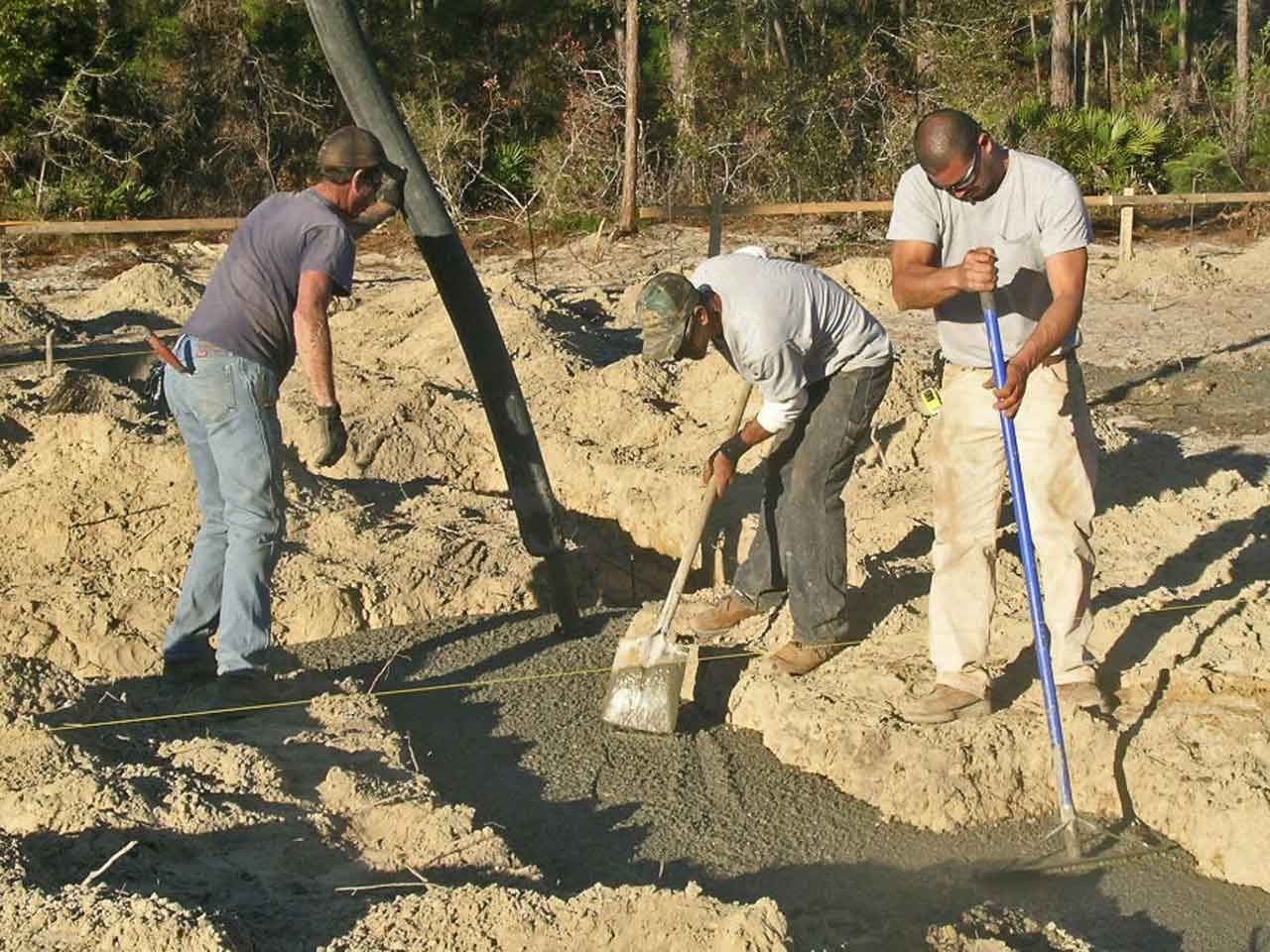 Black job pouring footings