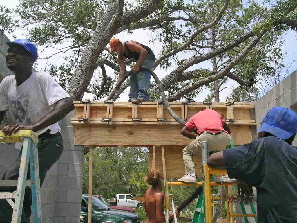 pouring the garage arch