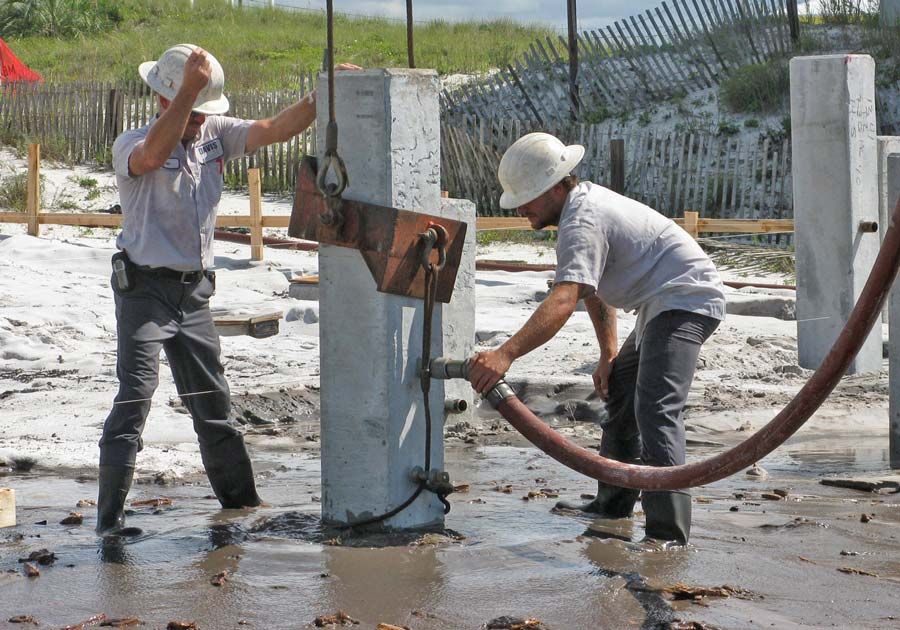 Piling installation by Acorn Fine Homes