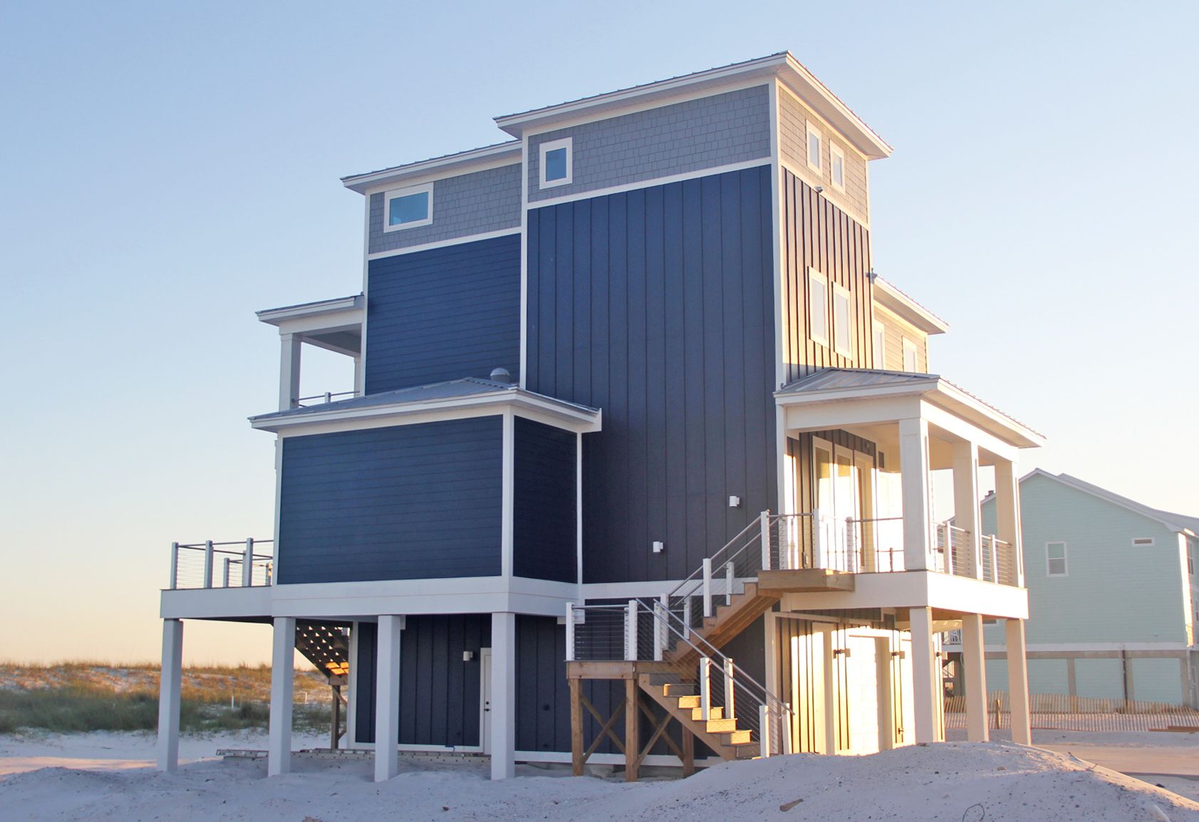 Dubois coastal transitional piling home on Navarre Beach by Acorn Fine Homes 