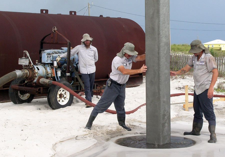 Piling installation by Acorn Fine Homes