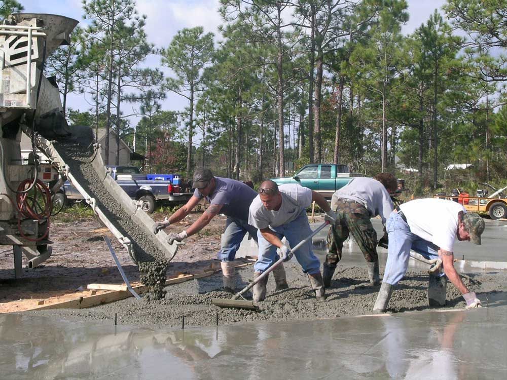 placing concrete