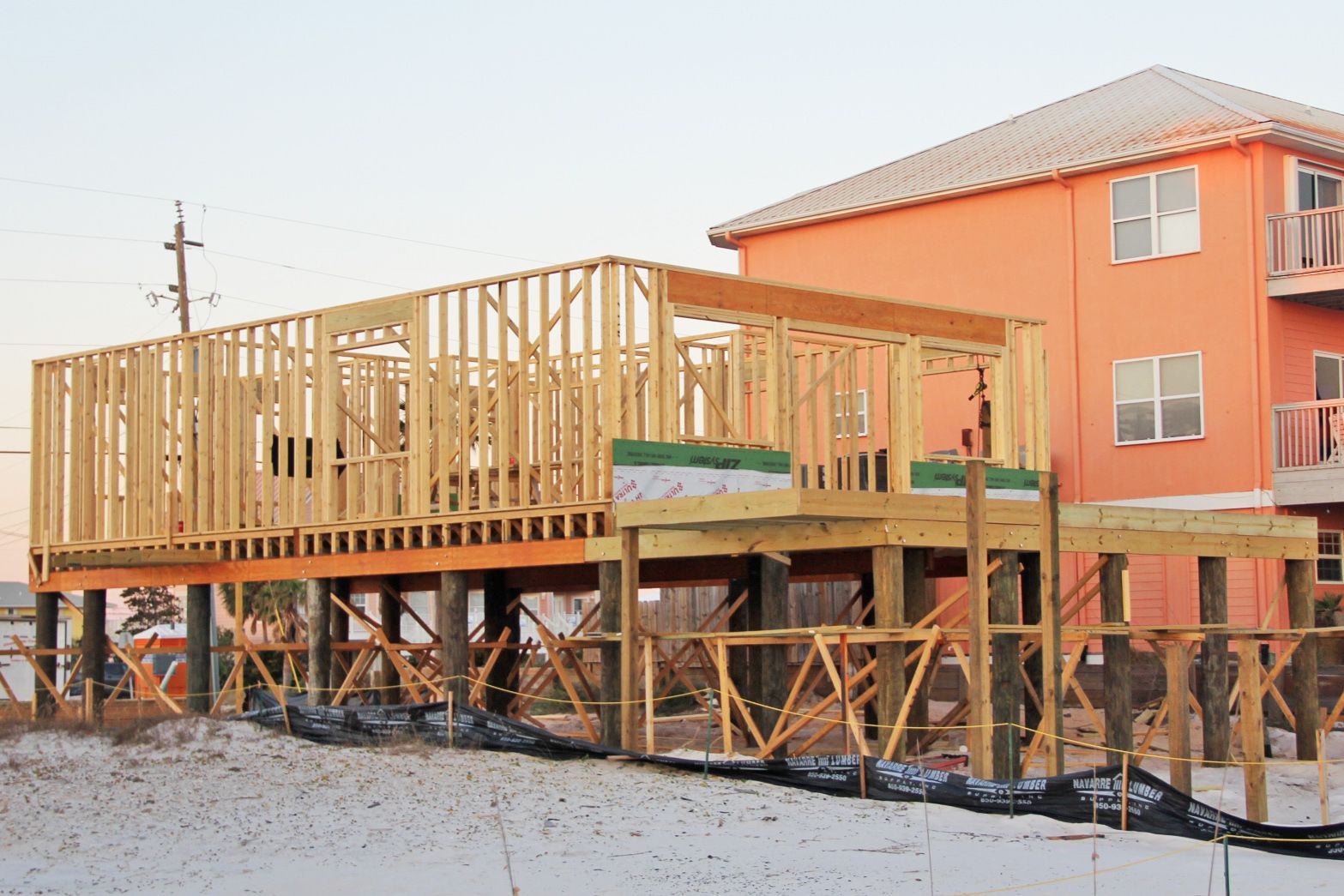 Smith coastal transitional style piling home on Navarre Beach